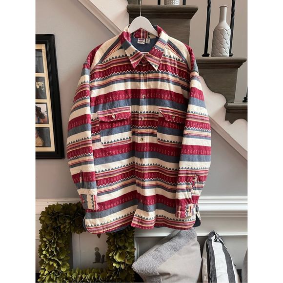 Vintage Jackets & Coats Vintage Damart Mens Quilted Southwestern Shacket Sz Xl Poshmark